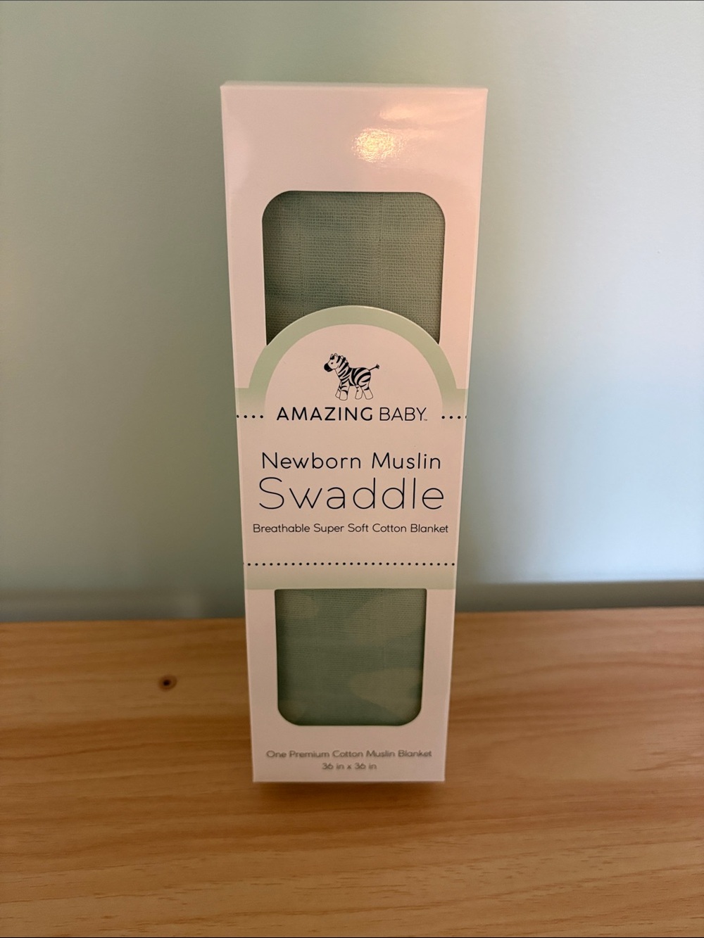 Amazing Baby Sage Green Newborn Muslin Swaddle